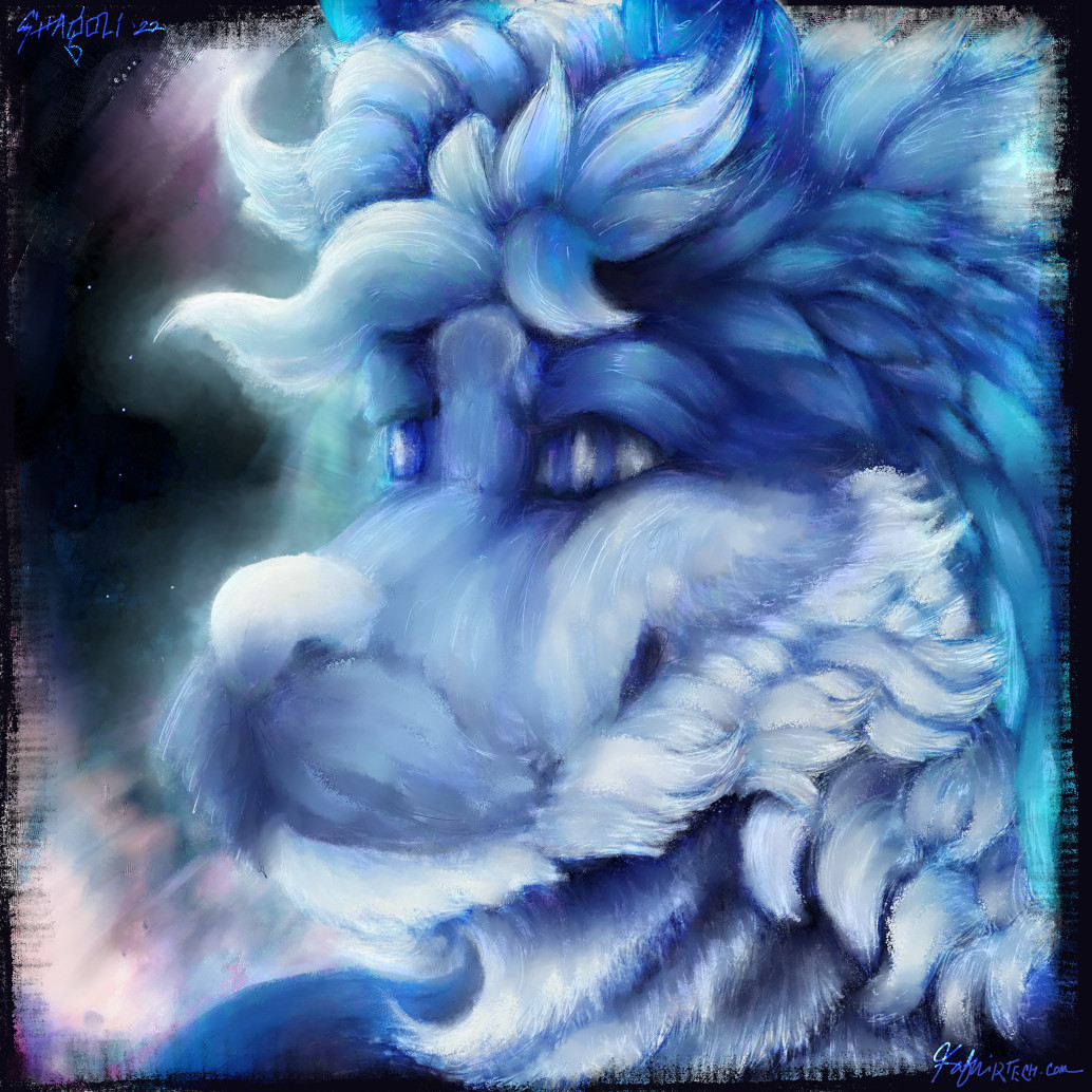 Portrait of an anthropomorphic canine; commission for CicerOrator on Twitter.