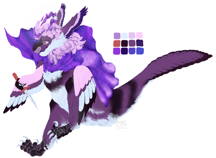 Hummingbird-themed anthro leporid design for Ranebopets ARPG.