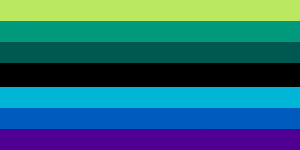 “Banded Jade” Gay Men’s Pride Flag (Black Core)