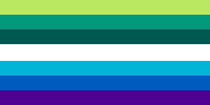 “Banded Jade” Gay Men’s Pride Flag (White Core)